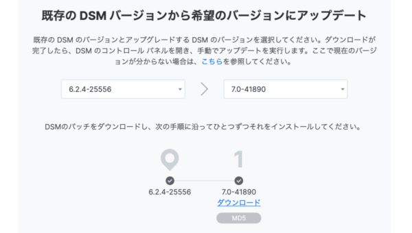 Synology ダウンロードセンター