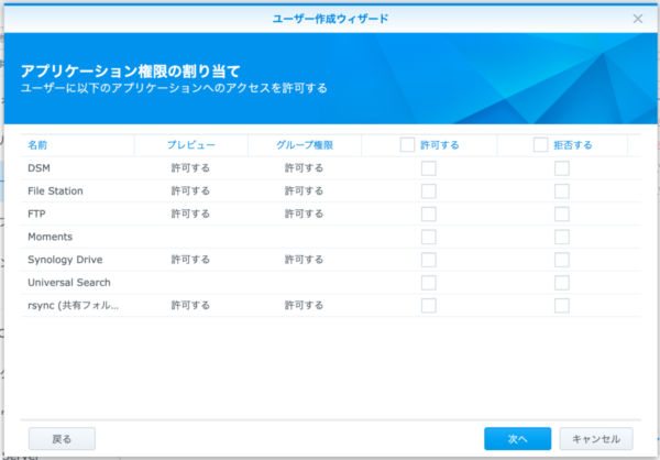 Synology DMS ユーザー作成5